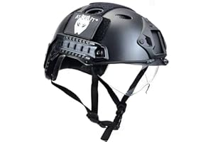 ATAIRSOFT PJ Type Tactical Multifunctional Fast Helmet with Visor Goggles Version