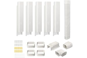 SUREPHON 4" 10Ft Mini Split Line Set Cover, Plastic Line Kit for Outside Units, Mini Split Air Conditioner, Central AC and Heat Pump