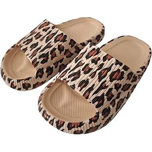 OJXTRDE Kids Slides Leopard Print Sandals Beach Slippers for Boys and Girls,Toddlers EVA Open Toe Anti-Slip Bathroom Pool Sho