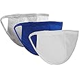 Eurow Reusable Cotton Face Masks – 3 Layers of Protection, Durable Breathable Comfort (3-Pack, White, Blue, Gray)