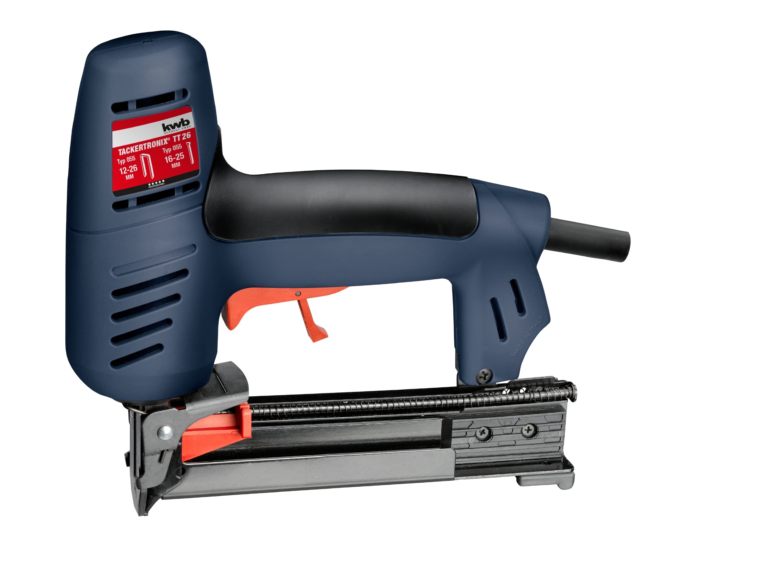 kwb Electric Stapler Tackertronix TT 26 for Staples 12-26mm & Nails 16-25mm, Professional Tool in Aluminium Case"