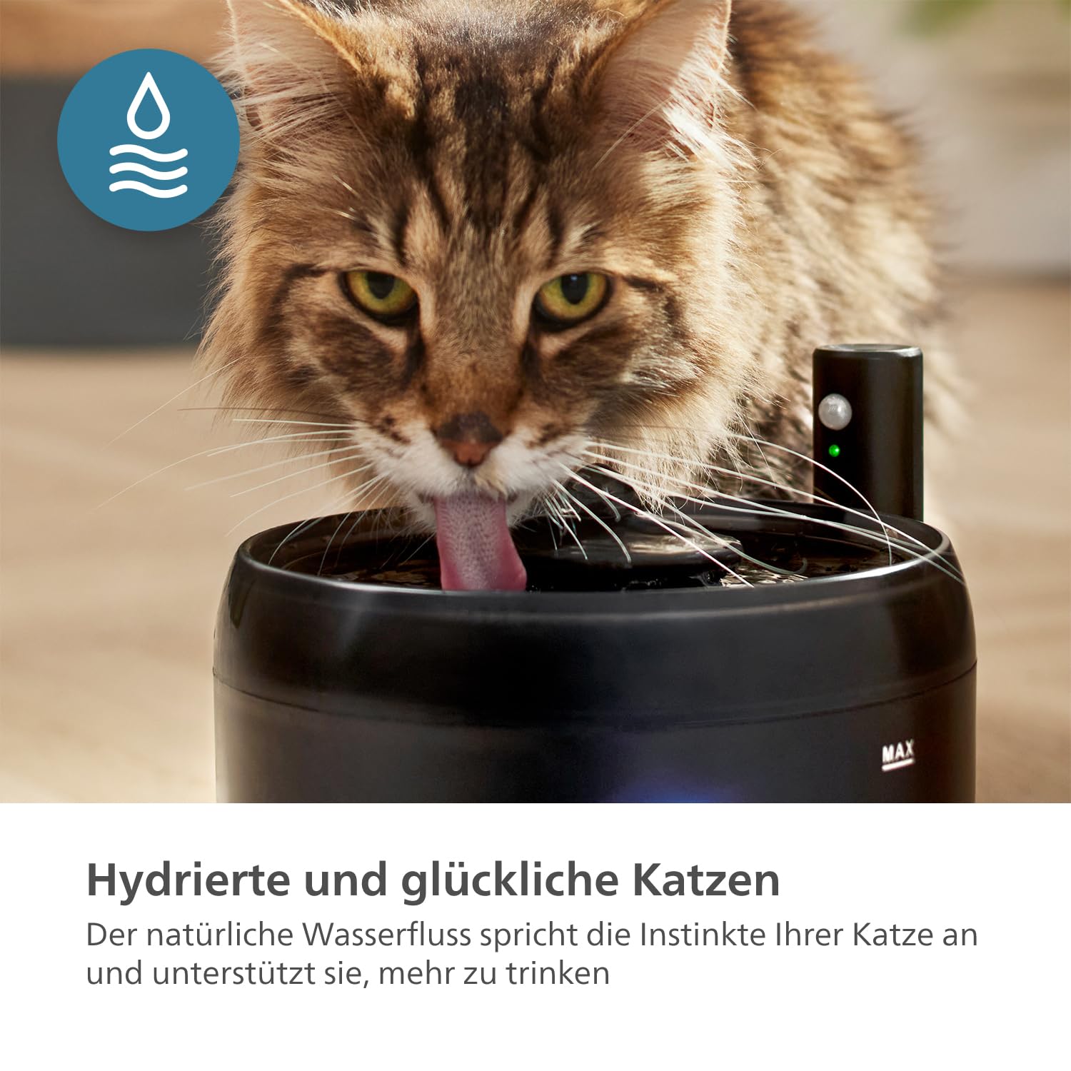 Philips Pet Series Katzenbrunnen, Intelligenter Trinkbrunnen, Auslaufschutz, Nachfüllüberwachung, Bewegungsaktivierung, Flüsterleise (PAW3210/02) 4