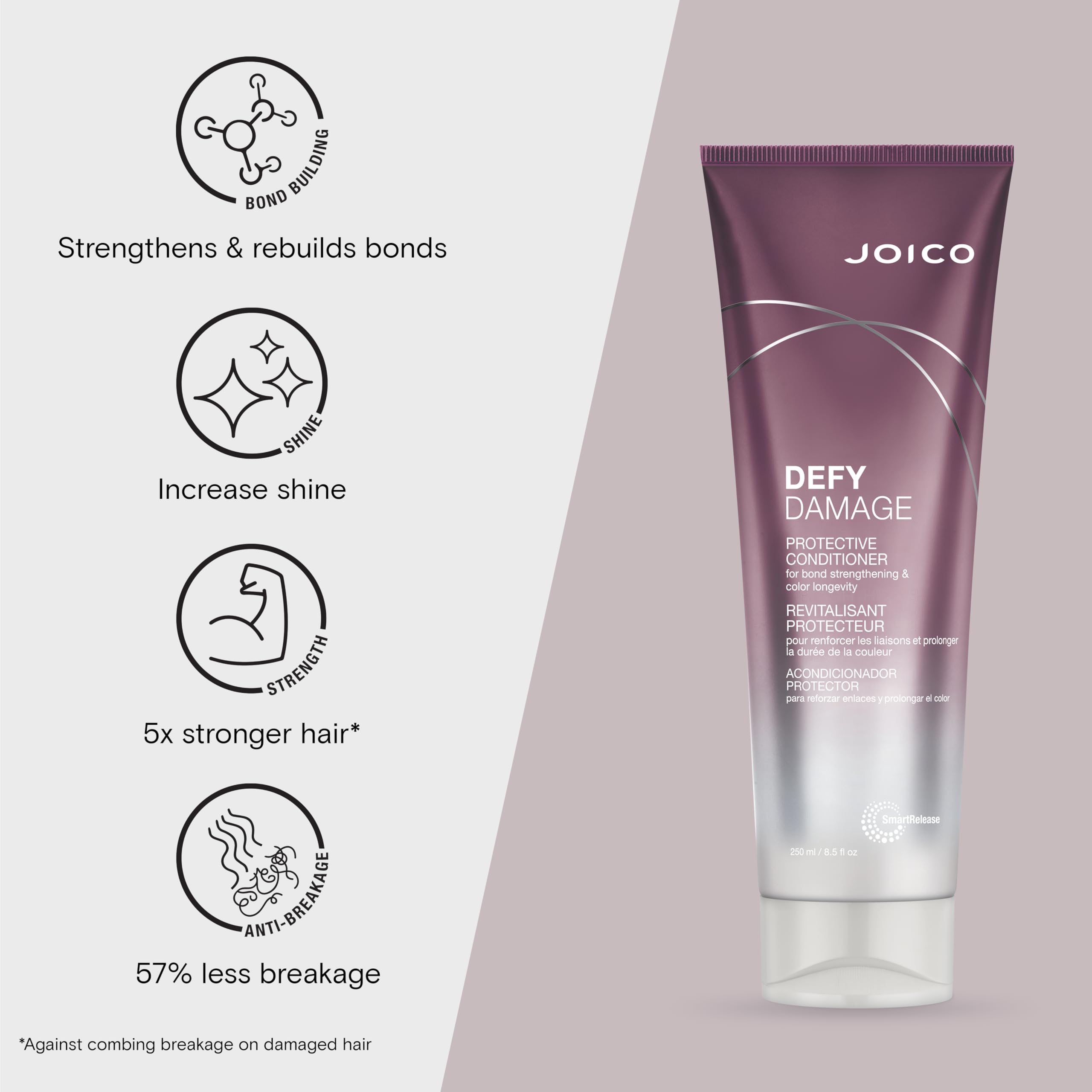Joico Defy Damage Protective Conditioner | For Color-Treated Hair | Strengthen Bonds & Preserve Hair Color | With Moringa Seed Oil & Arginine