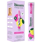 Bloom Nutrition Energy Drink Powder Packets, Raspberry Lemonade, 10 Count | Sugar Free Drink Mix with L-Theanine, B Vitamins &amp; Natural Caffeine, On the Go Powder Sticks for Natural Energy, 10 Calories