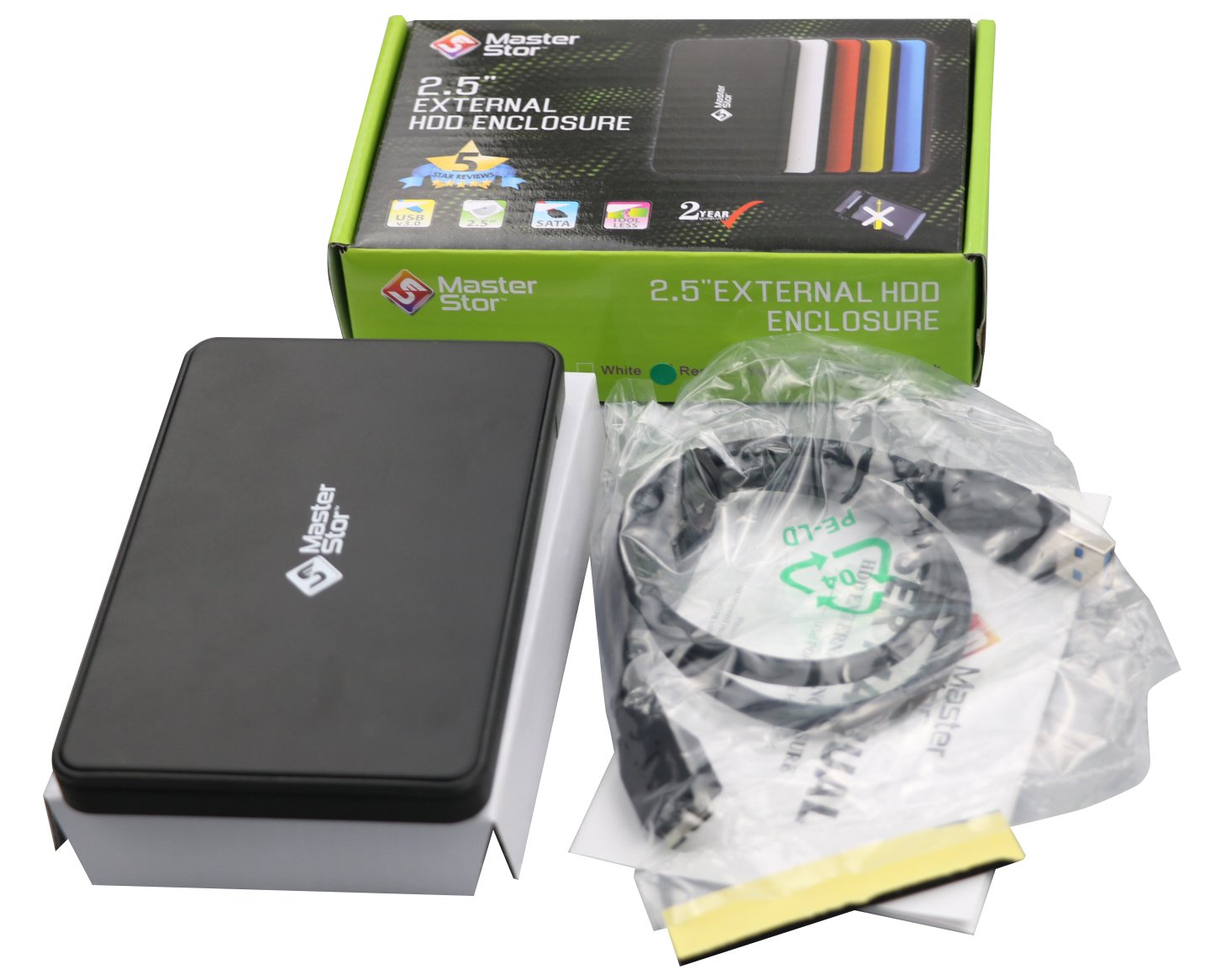 MasterStor USB 3.0 External Hard Disk Drive Super-Fast For Windows Laptop And PC, Portable Hard Drive 2.5-inch SATA External Hard Drive Windows Hard Drive Black (500GB)