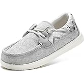 STQ Women's Boat Shoes with Orthopedic Insole Slip On Business Casual Shoe for Plantar Fasciitis Lightweight Canvas Loafer