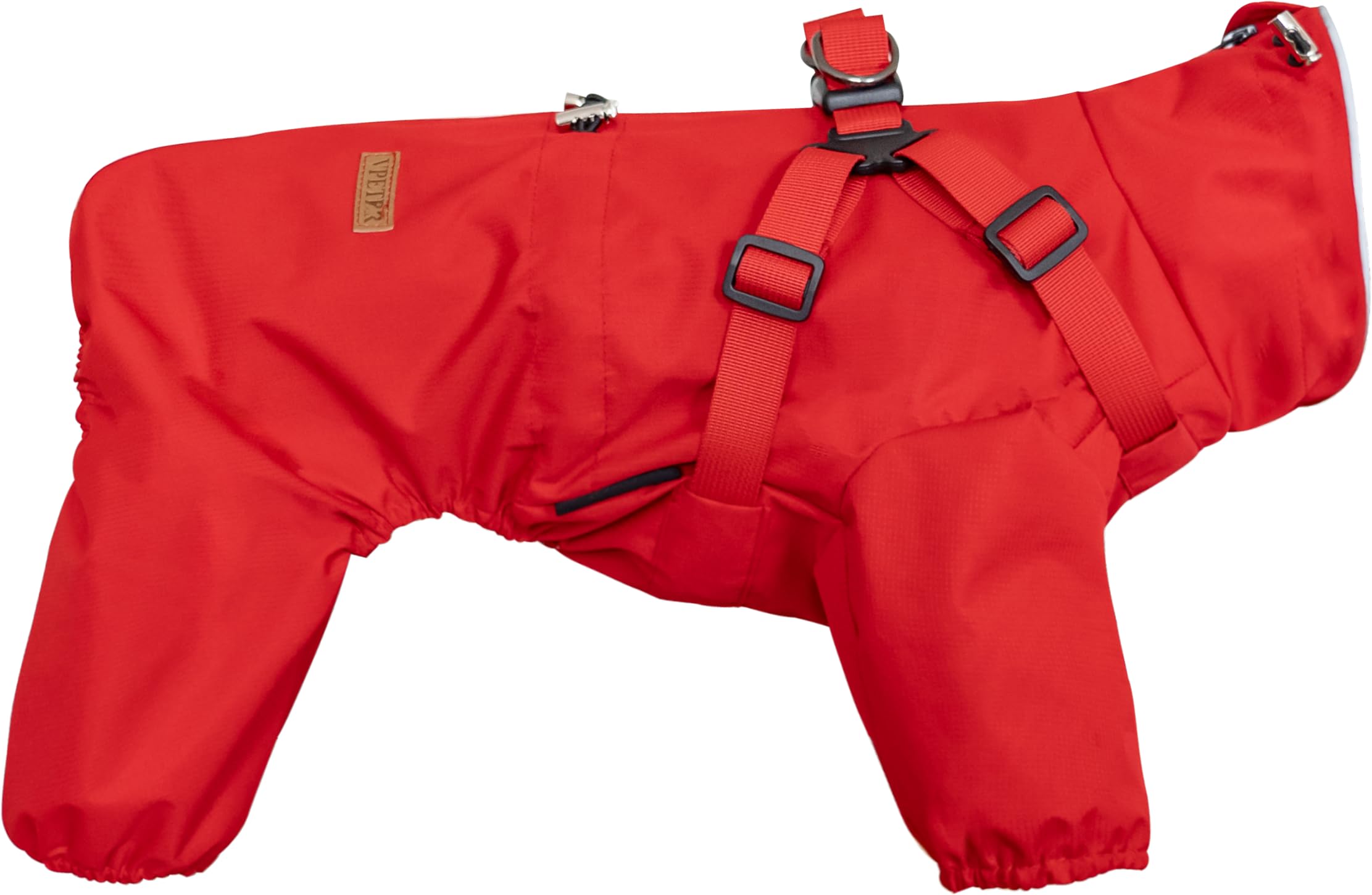 BT Bear Dog Harness Raincoat,Adjustable 4 Legs Dog Jacket with Harness Reflective Jumpsuit Waterproof Coat for Medium Large Dogs,Red 3XL