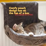 Petlicity Deluxe Radiator Cat Bed Round Fleece Basket with Iron Frame Grey view 6