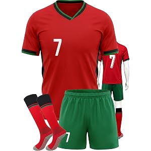 BALLSPIN Boys & Girls Kids 3-14Y Soccer Training Jerseys – Youth Practice Uniform Kit with Socks for Soccer Fans