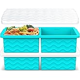 Aopigavi Silicone Freezer Tray with Lid – 2-Cup Soup Freezer Container Molds, Large Ice Cube Trays for Freezing Soup, Sauce & Broth, Meal Prep & Food Storage – Oven & Dishwasher Safe, 2-Pack