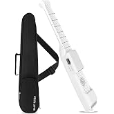 PEFEEL USB Charging Smart Acoustic Electric Travel Chord Practice Portable Guitar Neck for Beginner AI LCD (WHITE)