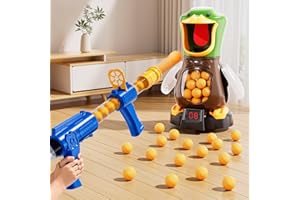 NIPLOOOW Duck Shooting Toys for Kids 3-5, Movable Target Shooting Games w/Air Pump Launcher, LCD Score Record, Sound, 24 Foam Balls, Birthday Gift for Boys Girls Ages 3 4 5 6 7 8 Years Old