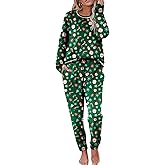 Ekouaer Pajamas Women's Long Sleeve Sleepwear with Long Pants Soft Loungewear Pj Set S-XXL