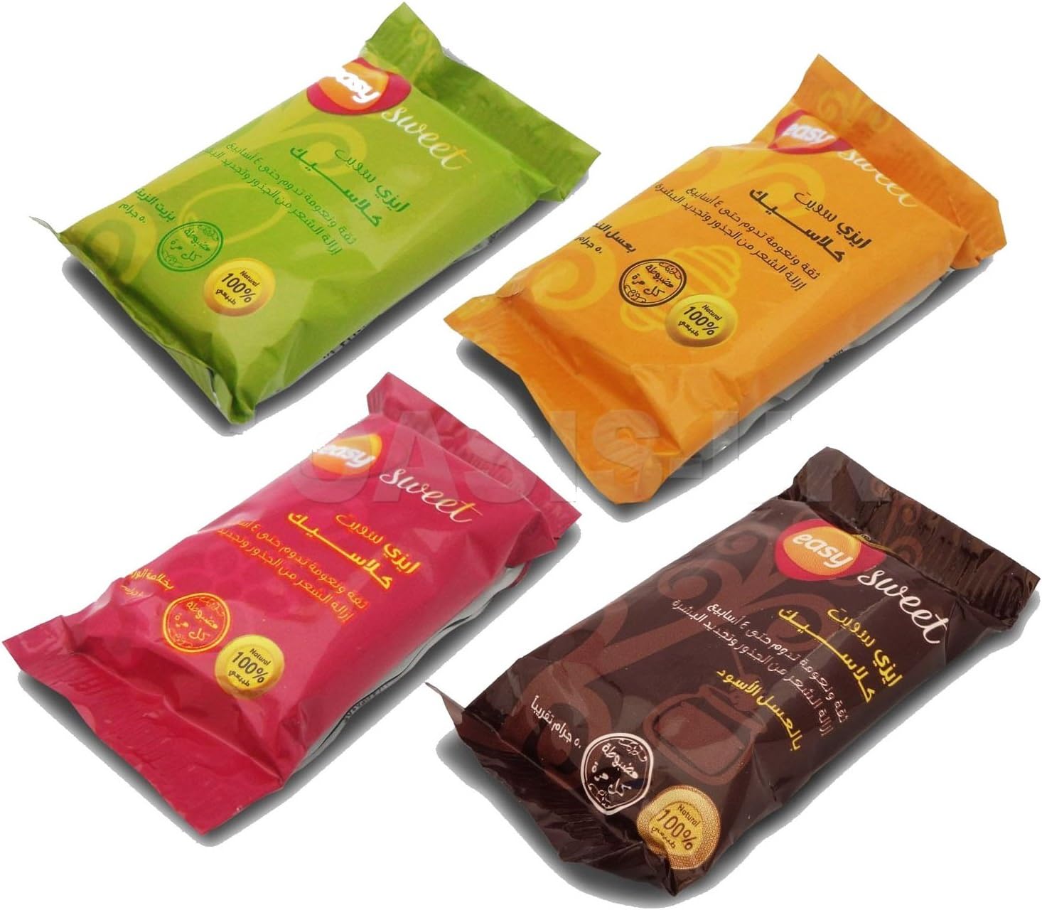 4 X 50 gm Sweet Packets Sugaring Sugar Wax Hair Removal 100% Natural All Essence
