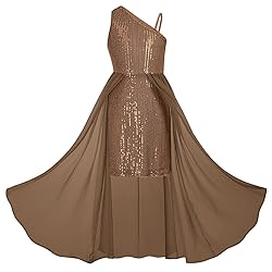GRACE KARIN Girls One Shoulder Sequin Dress Size 8