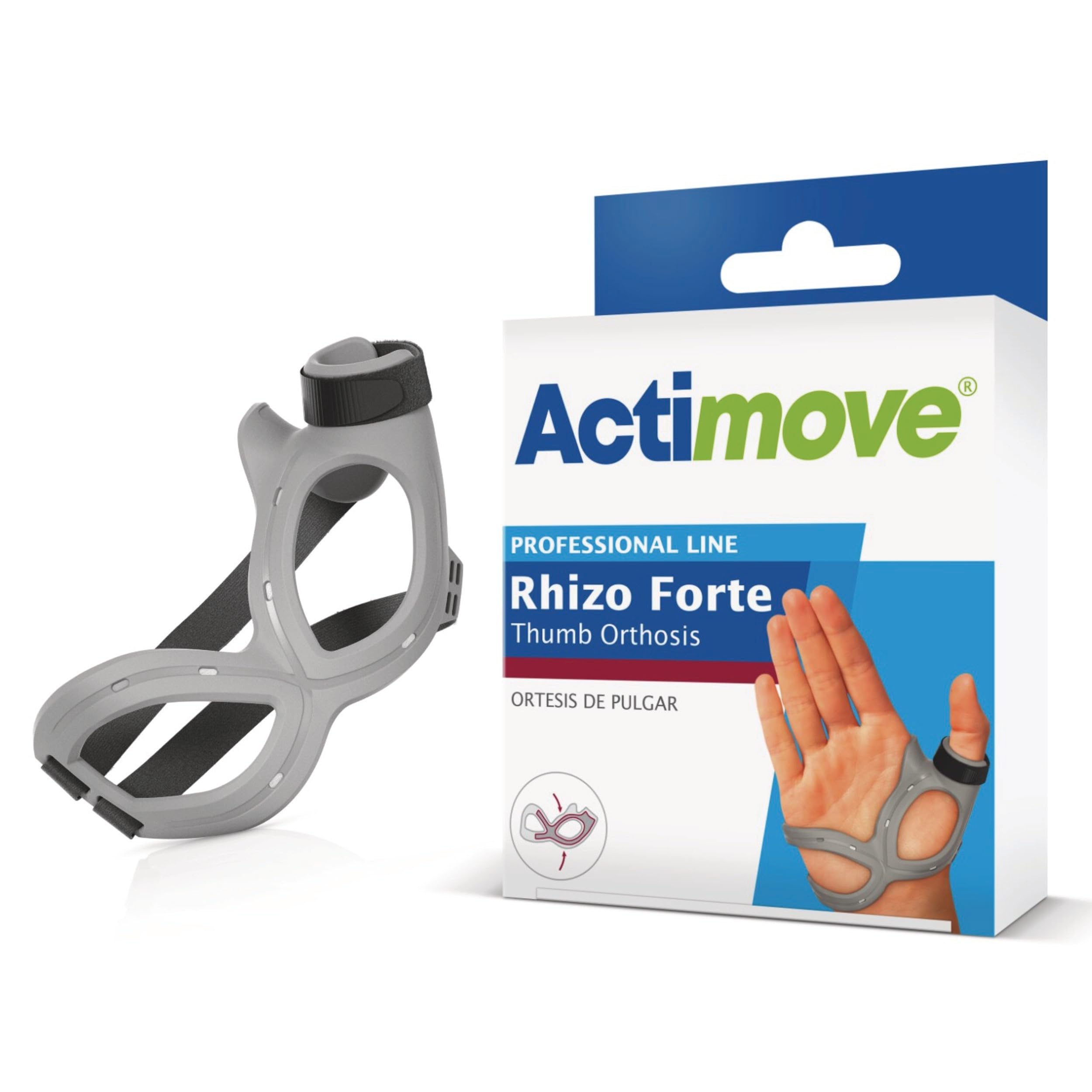 Photo 1 of Actimove Professional Line Rhizo Forte Thumb Orthosis –Thumb Brace for Osteoarthritis, Skier’s Thumb, Rheumatoid Arthritis, Sprains – Patented Design – Right – Grey, Medium