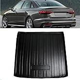 MotorFansClub Cargo Liner Fit for Audi A4 S4 2017 2018 2019 2020 2021 2022 2023 2024 2025 Trunk Liner Tray Heavy Duty Rubber Rear Trunk Waterproof Protector Floor Mat Black