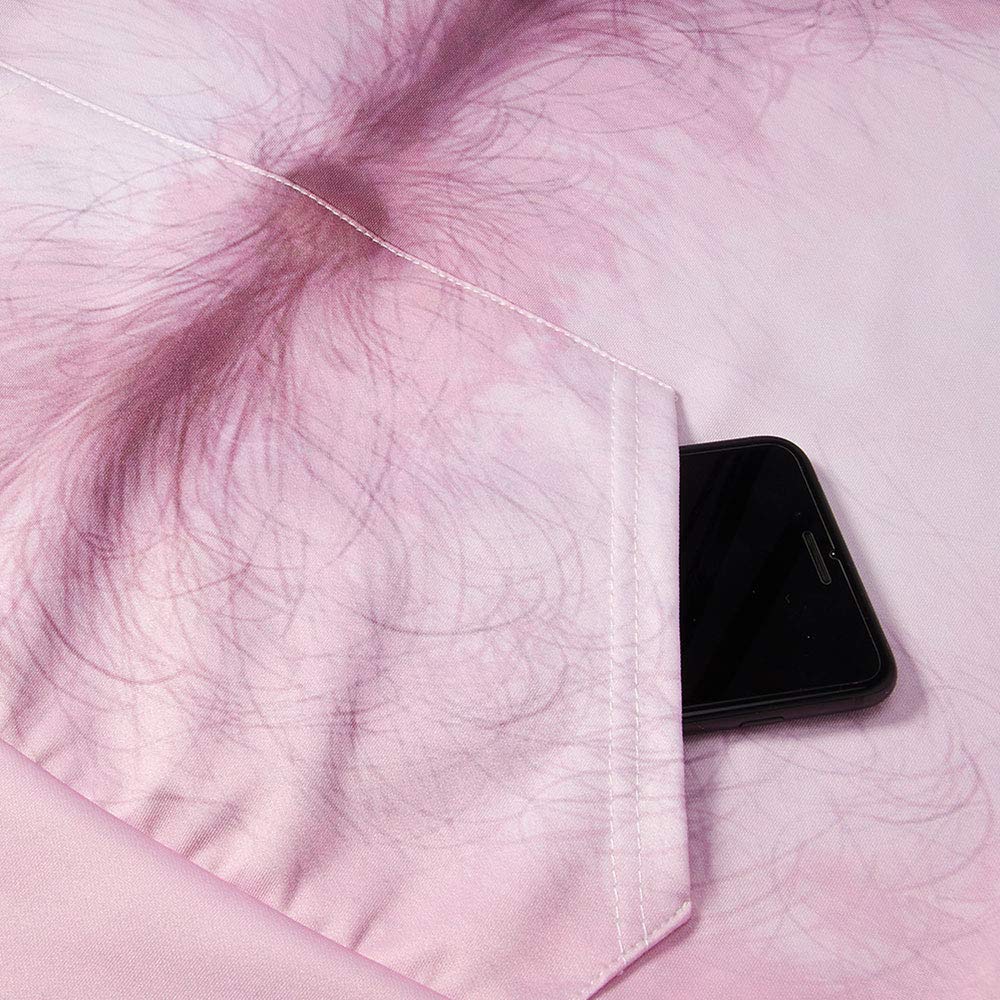 Leapparel Unisex Pullover Colorful 3D Hoodie Galaxy Sweatshirt for Men and Women Cool Graphic Prints Sweater with Big Pocket (Large/X-Large, Chest Hair-Pink)