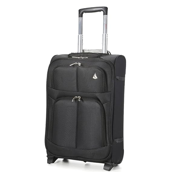 Aerolite IATA Genehmigt 55x35x20 Leichtgewicht 2 Rollen Handgepäck Trolley Koffer Bordgepäck Kabinentrolley Reisekoffer Gepäc