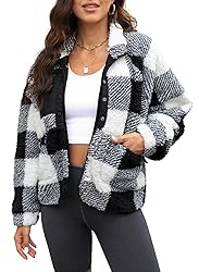 Yanekop Womens Fleece Jacket Fuzzy Long Sleeve