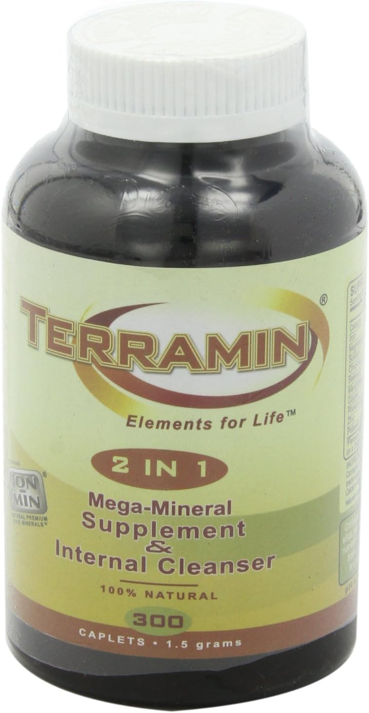 Ion-Min, Terramin 2 in 1, Mega-Mineral Supplement & Internal Cleanser Caplets, 1.5-Grams, 300-Count: Health & Personal Care