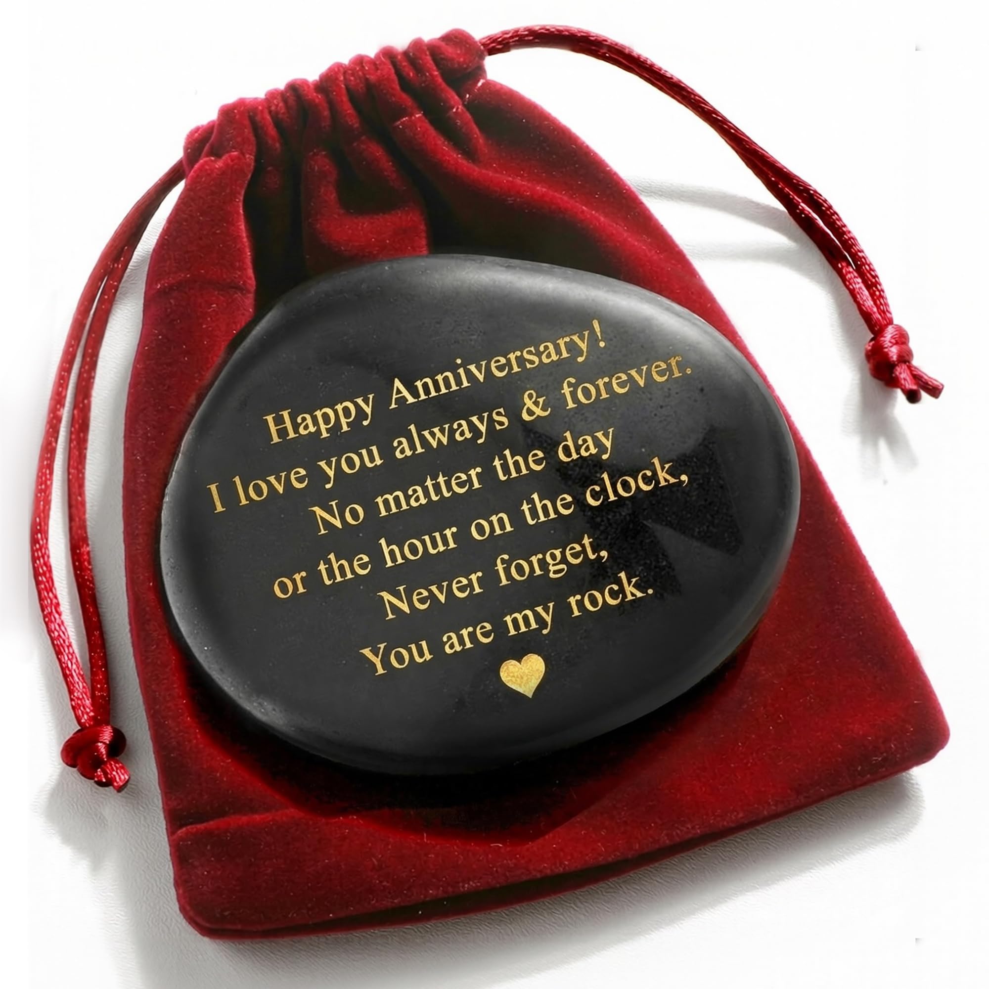 VELENTI Happy Anniversary Rock – Heartwarming “You Are My Rock” Wedding Keepsake, Inspiring for Her, Thoughtful Gifts for Him, Meaningful present for Couples