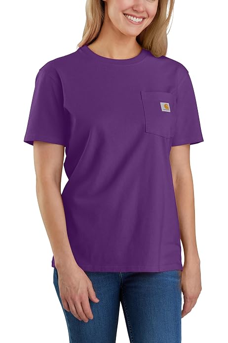 carhartt womens relaxed fit heavyweight crewneck pocket thermal shirt
