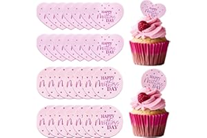 LLCHUNYUN 30PCS Happy Mother‘s Day Cupcake Toppers Pink Acrylic Cake Disc Heart Round Mothers Day Cake Picks Glitter Cake topper For Mothers Day Decorations