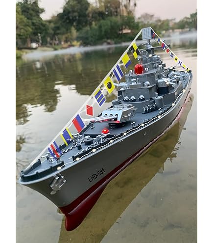 RBLOCTOYNY LHD-881 1/390 Scale 2.4G RC Battleship Model - Twin