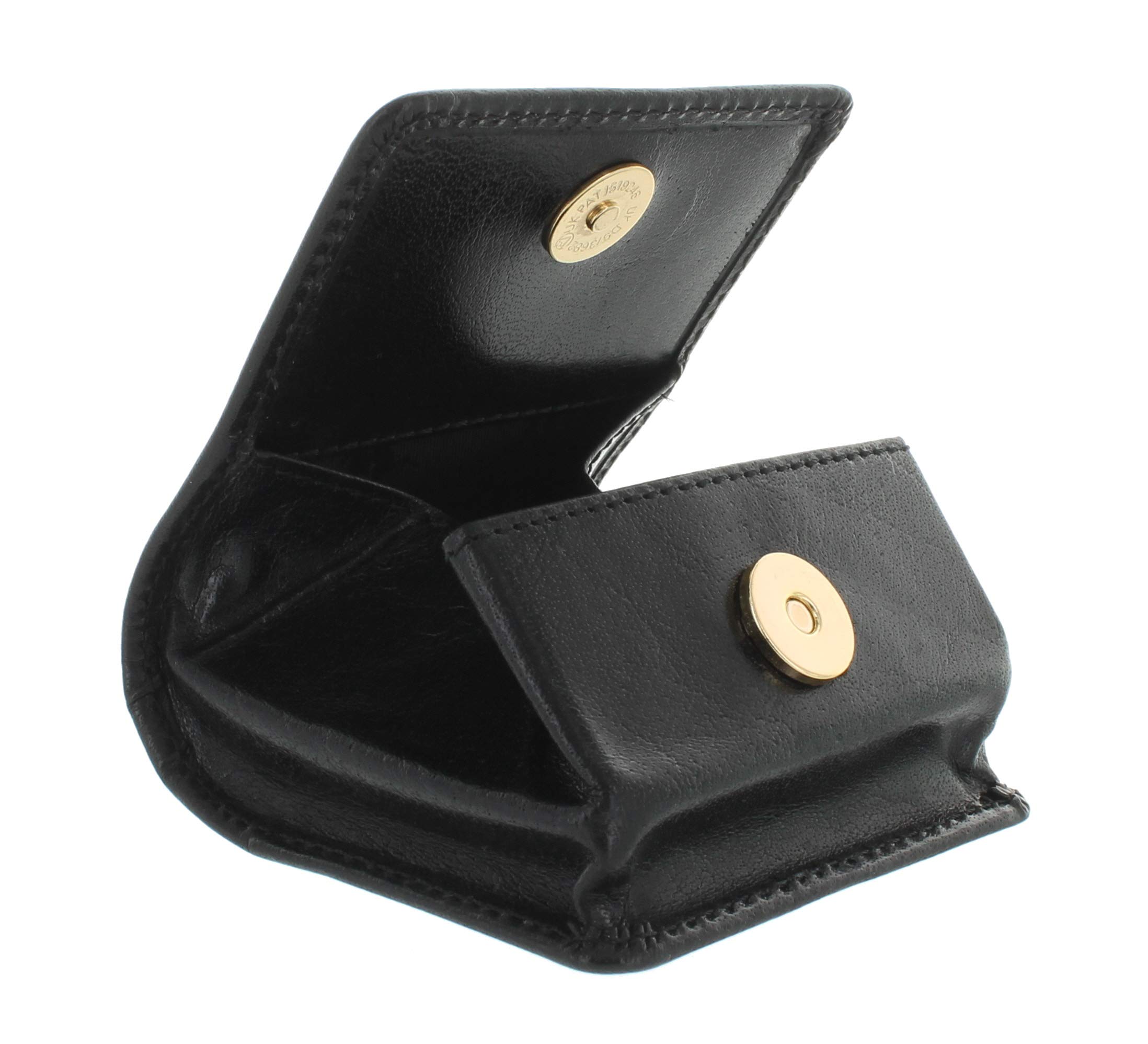 Visconti Leather Tray Coin Pouch 421 Black