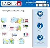 Larsen KL1 Europe Political Map Flags Jigsaw Puzzle 70 Piece Tray Frame Kids view 6