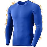 RIKUAOU Men's Thermal Compression Shirts, Long Sleeve Fleece Lined Base Layer, Cold Weather Gear Athletic Undershirt Top
