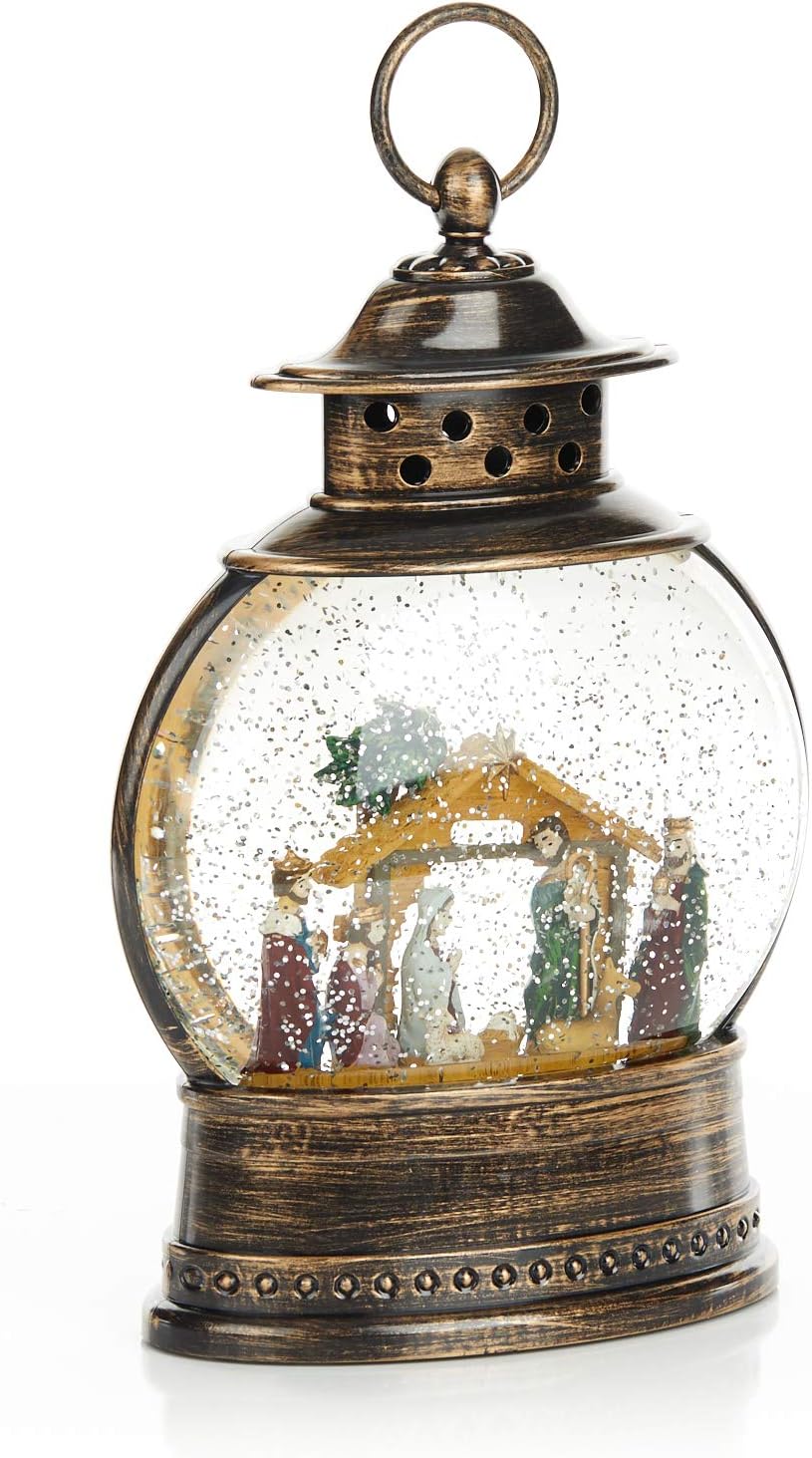 Snow Globes - ReLIVE Christmas Light-Up Snow Globe Lantern - Nativity