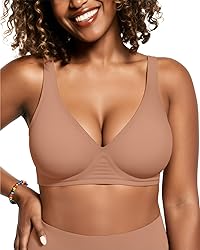 OEAK Womens Deep V Bras Wireless Comfortable Bra