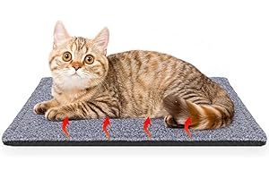 PAIGTEK Self Warming Cat Bed, Self Heating Cat Pad, Super Soft Bed Crate Bed Blanket, Thermal Cat Bed and Dog Warming Bed Mat. (Small, Grey)
