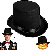 Dshengoo Felt Top Hat,Deluxe Magician Ringmaster Costume Hats for Teens,Adults,Halloween,Themed Party,Cosplay Accessory