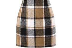 onlypuff Plaid Skirts for Women High Waisted Mini Skirts Ladies Fall Fashion Outfits Bodycon Above The Knee Dress