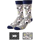 HAPPYPOP Funny Gifts for Men - Dad Music Golfing Guitar Bowling Republican Husband Socks