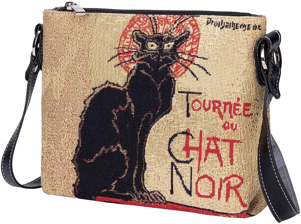 Signare Tapestry Women Bags inspired by Theophile Steinlen, Le Chat Noir (XB02-ART-TS-CHAT) - Image 3