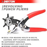 DEKTON Revolving Punch Pliers Heavy Duty Hole Punch Tool 6 Sizes Ergonomic view 5