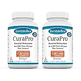 EuroMedica CuraPro 375 mg - Liver, Heart & Brain Health Support - Turmeric Essential Oil for Immune System & Antioxidant Support - Up to 500x Stronger than Turmeric - Non-GMO - 60 Softgels (Pack of 2)