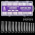 Cycullinyt 3XL Square Nail Tips: 12 Sizes 240 PCS Full Cover Soft Gel Tips Fake Nails Clear Acrylic Gel Nail Tips Press On False Nail Extension for Manicure Home DIY