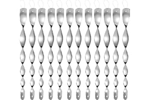 Dyvicl Reflective Scare Rods, Spiral Reflectors Ornamental Spinner Hanging Reflective Bird Deterrent Control Device for House Windows Outdoor Garden Yard, 12 Pack