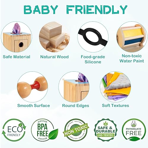 WOODMAM Montessori Toys for Babies 0-6 Months, in Learning Educational  Sensory Toys for Newborn 0-3-6 Mont