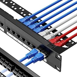 CableGeeker Patch Panel 24 Port Cat6 with RJ45