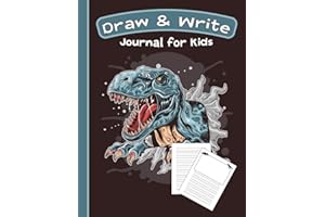 Draw & Write Journal for Kids: Cute Dinosaur Notebook - Primary Draw & Write - Storybook - Diary, 8.5 x 11 110 pages