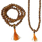LOVENSPIRE Sandalwood Mala, Sandalwood Japa Mala, 108 Meditation Mala, Buddhist Mala, 108 Mala Beads, Sandalwood Rosary, Hindu Prayer Mala, 108 Mala Necklace