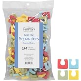 ForPro Sole Toe Separators, 144ct, Assorted, Individual Foam Separators | Flexible, Convenient, Sanitary, Disposable Toe Separators for Pedicure Services | Made from Ultra-Soft, Luxurious Foam