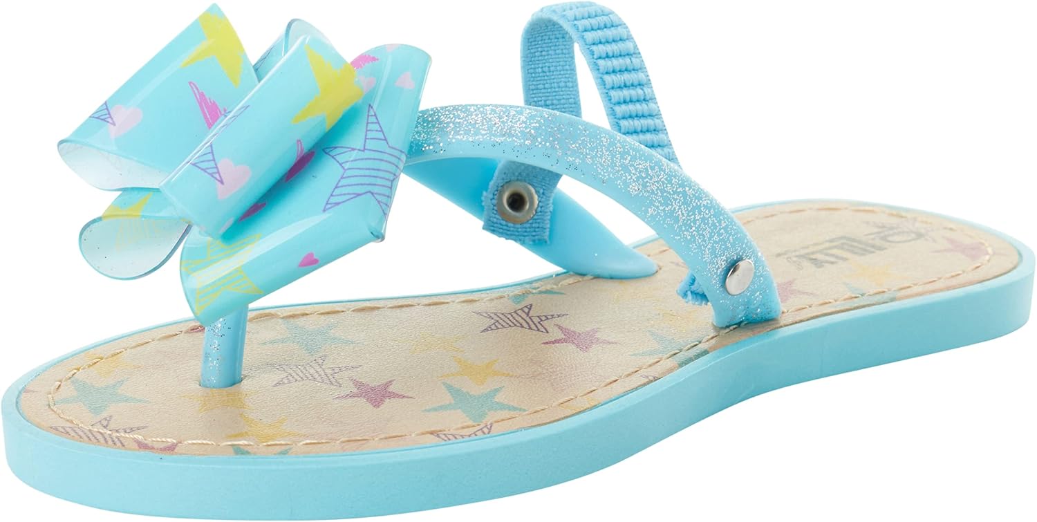  | Lilly of New York Toddler Girls' Sandals - Thong Flip Flops with Bow and Heel Strap (2 Pack) | Sandals