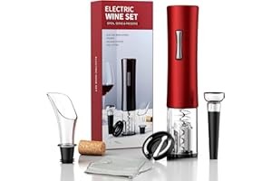 UNICHERRY Electric Wine Bottle Opener with Foil Cutter, Vacuum Stoppers, and Pourer - A Must-Have for Men and Women, Effortle
